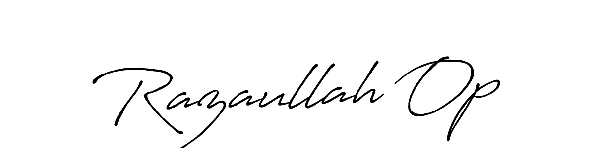 Razaullah Op stylish signature style. Best Handwritten Sign (Antro_Vectra_Bolder) for my name. Handwritten Signature Collection Ideas for my name Razaullah Op. Razaullah Op signature style 7 images and pictures png