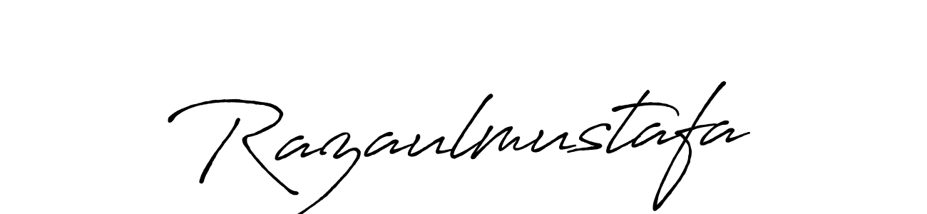 Make a beautiful signature design for name Razaulmustafa. With this signature (Antro_Vectra_Bolder) style, you can create a handwritten signature for free. Razaulmustafa signature style 7 images and pictures png