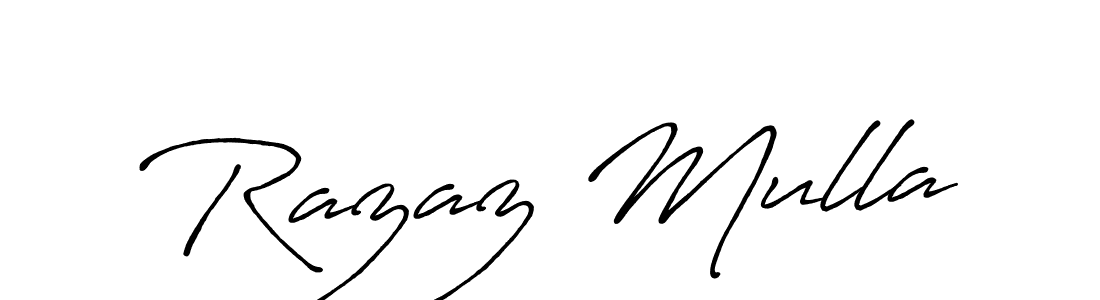 Make a beautiful signature design for name Razaz Mulla. With this signature (Antro_Vectra_Bolder) style, you can create a handwritten signature for free. Razaz Mulla signature style 7 images and pictures png