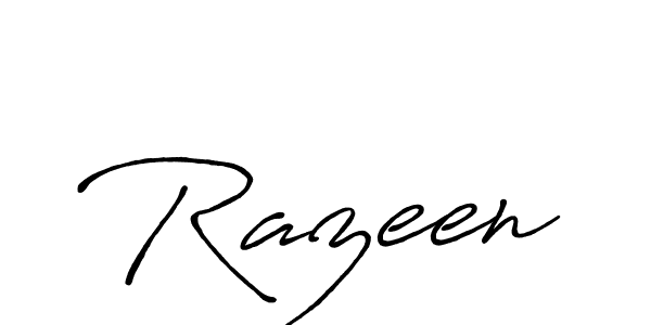 Design your own signature with our free online signature maker. With this signature software, you can create a handwritten (Antro_Vectra_Bolder) signature for name Razeen. Razeen signature style 7 images and pictures png