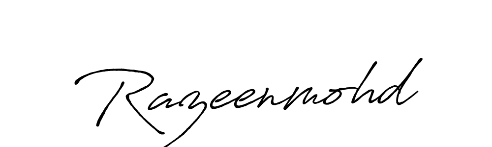 Create a beautiful signature design for name Razeenmohd. With this signature (Antro_Vectra_Bolder) fonts, you can make a handwritten signature for free. Razeenmohd signature style 7 images and pictures png