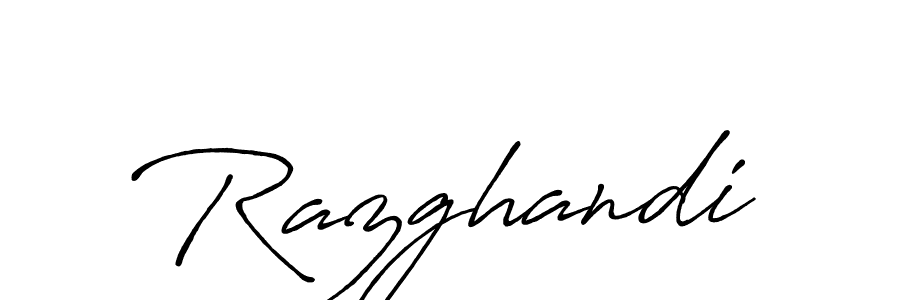 Use a signature maker to create a handwritten signature online. With this signature software, you can design (Antro_Vectra_Bolder) your own signature for name Razghandi. Razghandi signature style 7 images and pictures png