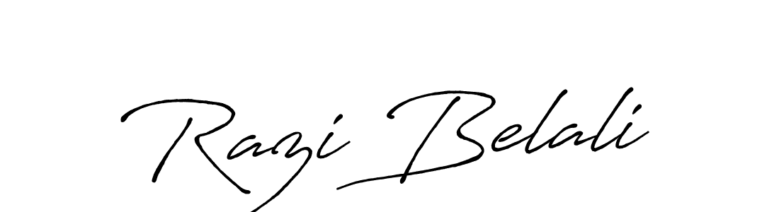 Make a beautiful signature design for name Razi Belali. With this signature (Antro_Vectra_Bolder) style, you can create a handwritten signature for free. Razi Belali signature style 7 images and pictures png