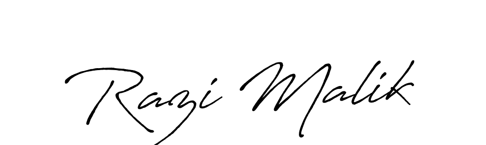 Design your own signature with our free online signature maker. With this signature software, you can create a handwritten (Antro_Vectra_Bolder) signature for name Razi Malik. Razi Malik signature style 7 images and pictures png