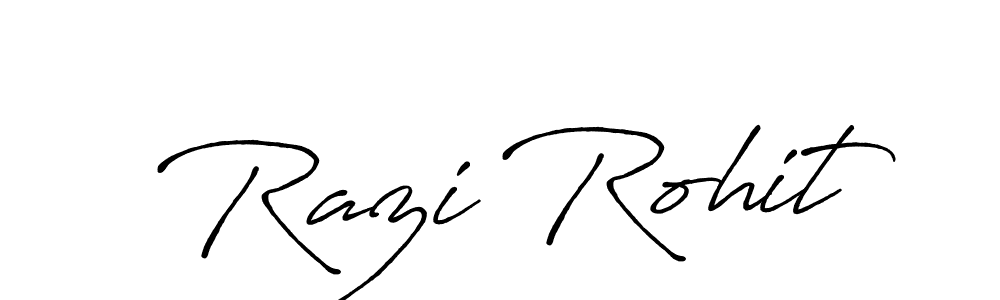 How to make Razi Rohit name signature. Use Antro_Vectra_Bolder style for creating short signs online. This is the latest handwritten sign. Razi Rohit signature style 7 images and pictures png