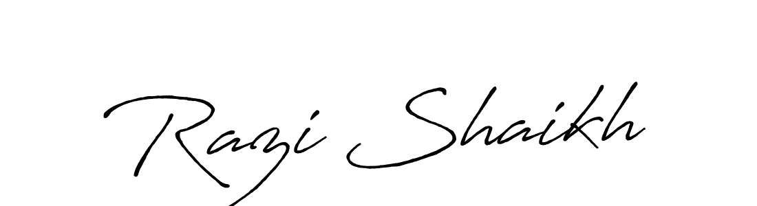 Design your own signature with our free online signature maker. With this signature software, you can create a handwritten (Antro_Vectra_Bolder) signature for name Razi Shaikh. Razi Shaikh signature style 7 images and pictures png