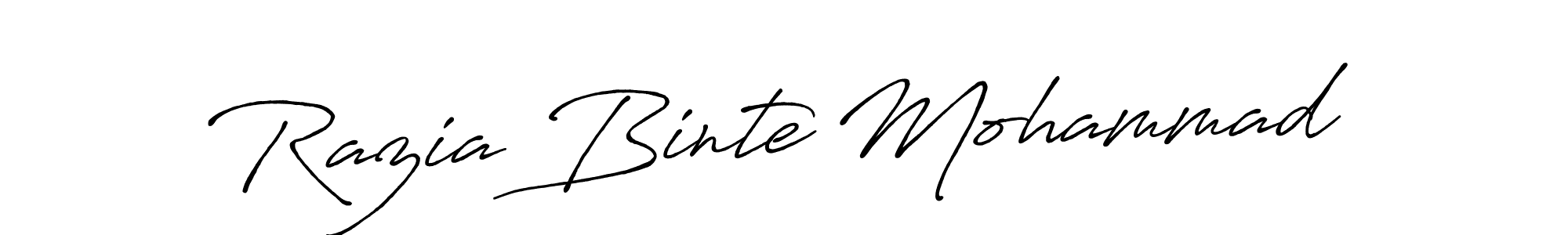 It looks lik you need a new signature style for name Razia Binte Mohammad. Design unique handwritten (Antro_Vectra_Bolder) signature with our free signature maker in just a few clicks. Razia Binte Mohammad signature style 7 images and pictures png