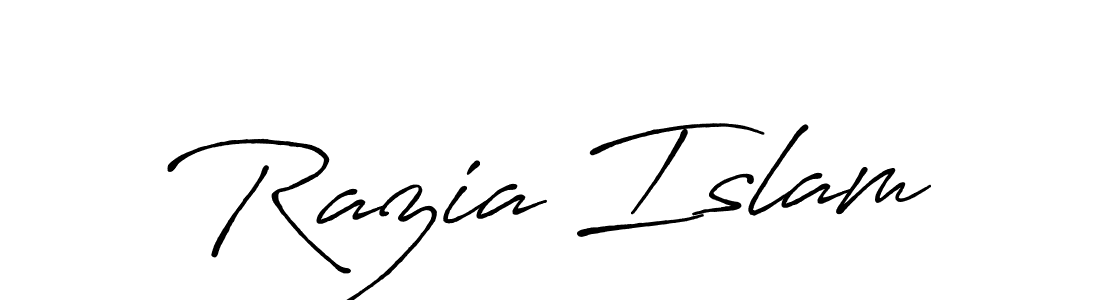 Razia Islam stylish signature style. Best Handwritten Sign (Antro_Vectra_Bolder) for my name. Handwritten Signature Collection Ideas for my name Razia Islam. Razia Islam signature style 7 images and pictures png