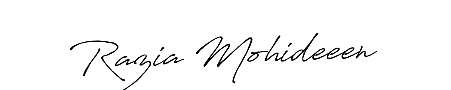 Make a beautiful signature design for name Razia Mohideeen. Use this online signature maker to create a handwritten signature for free. Razia Mohideeen signature style 7 images and pictures png