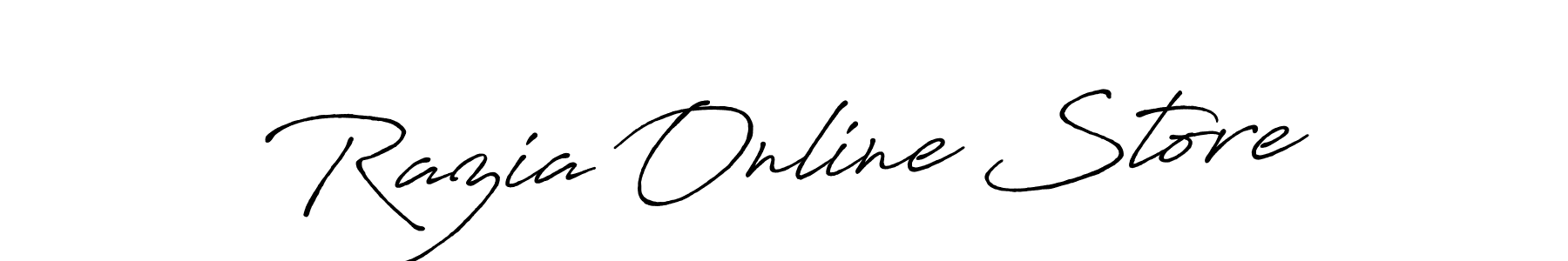if you are searching for the best signature style for your name Razia Online Store. so please give up your signature search. here we have designed multiple signature styles  using Antro_Vectra_Bolder. Razia Online Store signature style 7 images and pictures png