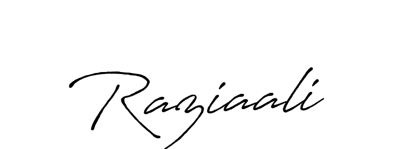 Create a beautiful signature design for name Raziaali. With this signature (Antro_Vectra_Bolder) fonts, you can make a handwritten signature for free. Raziaali signature style 7 images and pictures png
