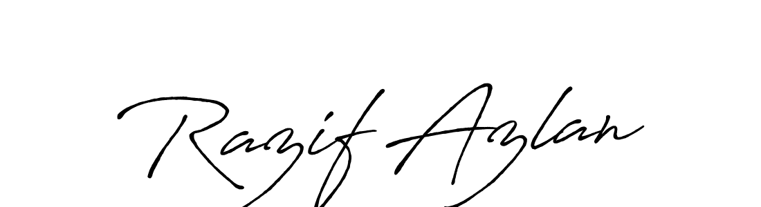 Antro_Vectra_Bolder is a professional signature style that is perfect for those who want to add a touch of class to their signature. It is also a great choice for those who want to make their signature more unique. Get Razif Azlan name to fancy signature for free. Razif Azlan signature style 7 images and pictures png