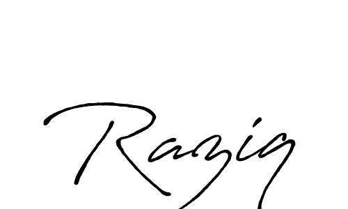 if you are searching for the best signature style for your name Raziq. so please give up your signature search. here we have designed multiple signature styles  using Antro_Vectra_Bolder. Raziq signature style 7 images and pictures png