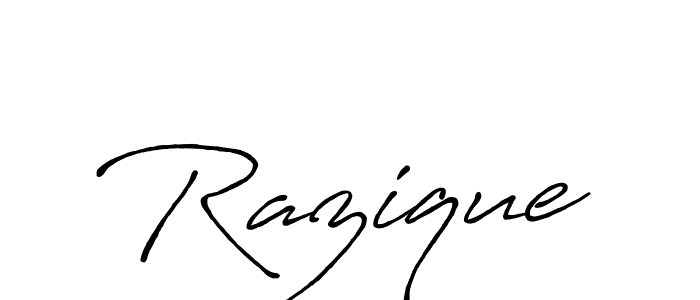 Make a beautiful signature design for name Razique. With this signature (Antro_Vectra_Bolder) style, you can create a handwritten signature for free. Razique signature style 7 images and pictures png