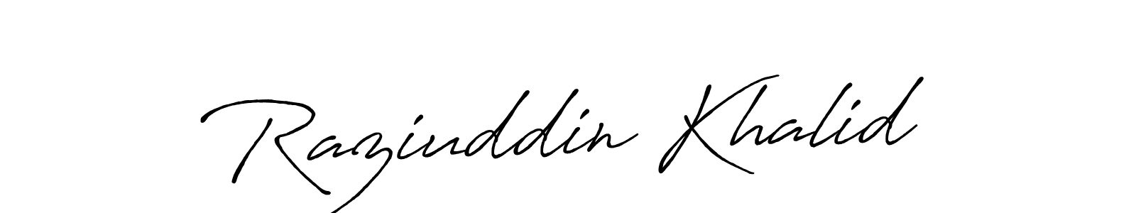 You should practise on your own different ways (Antro_Vectra_Bolder) to write your name (Raziuddin Khalid) in signature. don't let someone else do it for you. Raziuddin Khalid signature style 7 images and pictures png