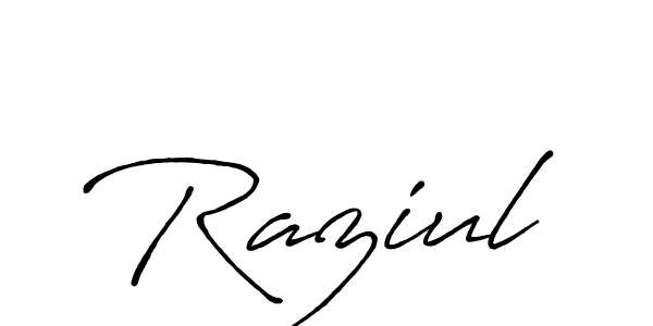 Also we have Raziul name is the best signature style. Create professional handwritten signature collection using Antro_Vectra_Bolder autograph style. Raziul signature style 7 images and pictures png