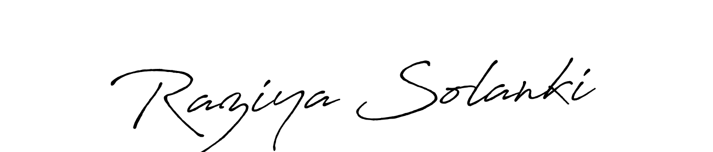 How to make Raziya Solanki name signature. Use Antro_Vectra_Bolder style for creating short signs online. This is the latest handwritten sign. Raziya Solanki signature style 7 images and pictures png