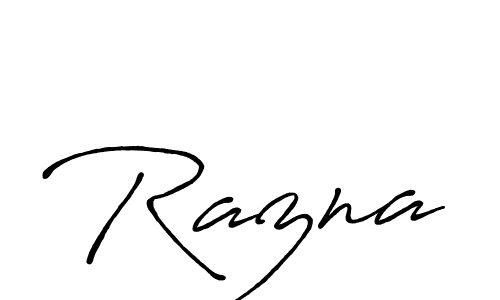 Use a signature maker to create a handwritten signature online. With this signature software, you can design (Antro_Vectra_Bolder) your own signature for name Razna. Razna signature style 7 images and pictures png