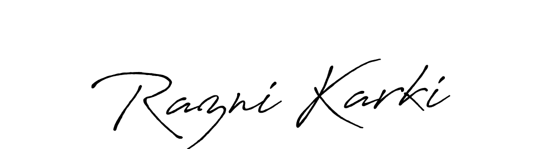 This is the best signature style for the Razni Karki name. Also you like these signature font (Antro_Vectra_Bolder). Mix name signature. Razni Karki signature style 7 images and pictures png