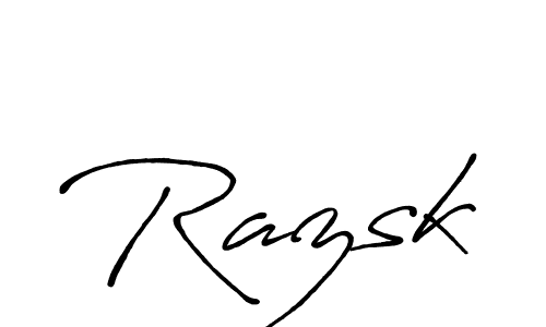 Create a beautiful signature design for name Razsk. With this signature (Antro_Vectra_Bolder) fonts, you can make a handwritten signature for free. Razsk signature style 7 images and pictures png