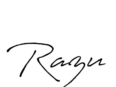 Design your own signature with our free online signature maker. With this signature software, you can create a handwritten (Antro_Vectra_Bolder) signature for name Razu. Razu signature style 7 images and pictures png