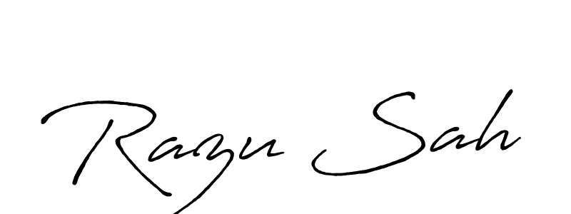 Make a beautiful signature design for name Razu Sah. With this signature (Antro_Vectra_Bolder) style, you can create a handwritten signature for free. Razu Sah signature style 7 images and pictures png