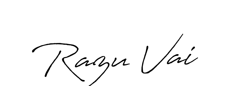 Razu Vai stylish signature style. Best Handwritten Sign (Antro_Vectra_Bolder) for my name. Handwritten Signature Collection Ideas for my name Razu Vai. Razu Vai signature style 7 images and pictures png