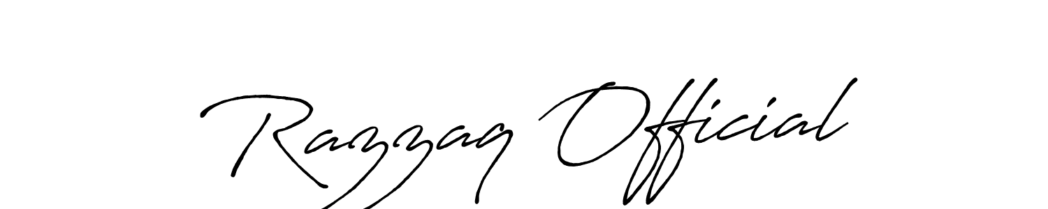 Also we have Razzaq Official name is the best signature style. Create professional handwritten signature collection using Antro_Vectra_Bolder autograph style. Razzaq Official signature style 7 images and pictures png