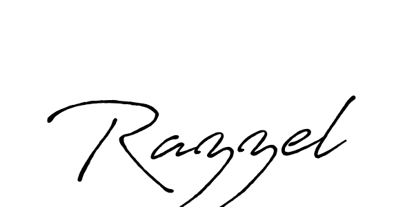 Use a signature maker to create a handwritten signature online. With this signature software, you can design (Antro_Vectra_Bolder) your own signature for name Razzel. Razzel signature style 7 images and pictures png