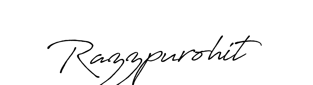 How to make Razzpurohit name signature. Use Antro_Vectra_Bolder style for creating short signs online. This is the latest handwritten sign. Razzpurohit signature style 7 images and pictures png