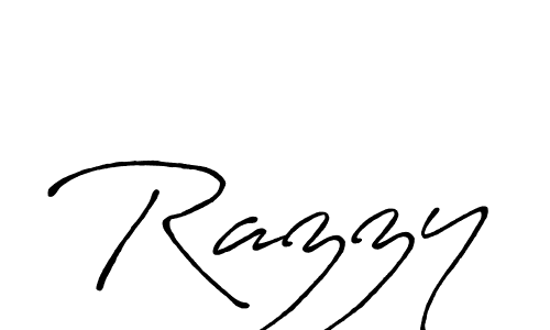 How to make Razzy signature? Antro_Vectra_Bolder is a professional autograph style. Create handwritten signature for Razzy name. Razzy signature style 7 images and pictures png
