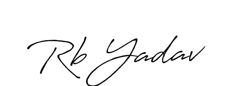 How to make Rb Yadav name signature. Use Antro_Vectra_Bolder style for creating short signs online. This is the latest handwritten sign. Rb Yadav signature style 7 images and pictures png