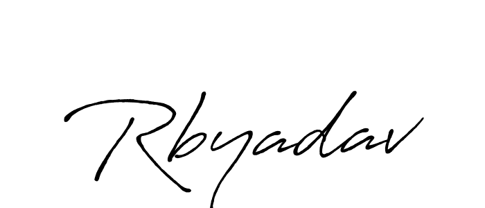 How to make Rbyadav name signature. Use Antro_Vectra_Bolder style for creating short signs online. This is the latest handwritten sign. Rbyadav signature style 7 images and pictures png