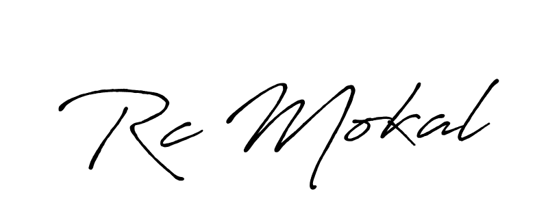 Rc Mokal stylish signature style. Best Handwritten Sign (Antro_Vectra_Bolder) for my name. Handwritten Signature Collection Ideas for my name Rc Mokal. Rc Mokal signature style 7 images and pictures png