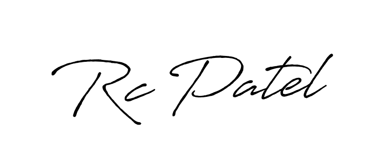 How to make Rc Patel name signature. Use Antro_Vectra_Bolder style for creating short signs online. This is the latest handwritten sign. Rc Patel signature style 7 images and pictures png