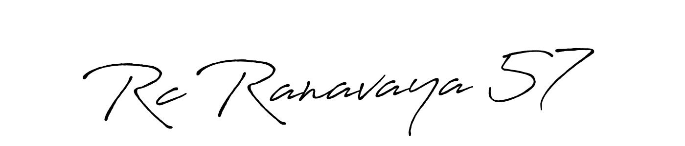 How to make Rc Ranavaya 57 name signature. Use Antro_Vectra_Bolder style for creating short signs online. This is the latest handwritten sign. Rc Ranavaya 57 signature style 7 images and pictures png