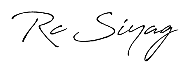 A sleek calligraphic signature for name Rc Siyag utilizing Antro_Vectra_Bolder styling. Great for adding personal signatures to photos and art. Rc Siyag signature style 7 images and pictures png