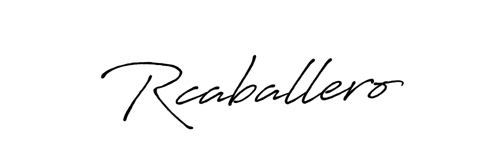 Design your own signature with our free online signature maker. With this signature software, you can create a handwritten (Antro_Vectra_Bolder) signature for name Rcaballero. Rcaballero signature style 7 images and pictures png