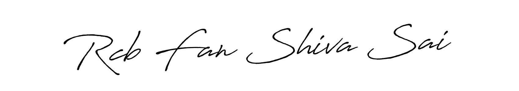 How to make Rcb Fan Shiva Sai name signature. Use Antro_Vectra_Bolder style for creating short signs online. This is the latest handwritten sign. Rcb Fan Shiva Sai signature style 7 images and pictures png