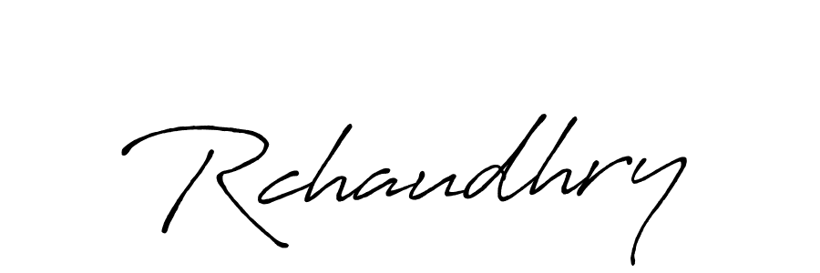 How to make Rchaudhry name signature. Use Antro_Vectra_Bolder style for creating short signs online. This is the latest handwritten sign. Rchaudhry signature style 7 images and pictures png