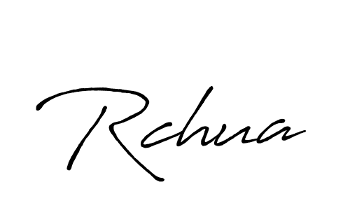 Use a signature maker to create a handwritten signature online. With this signature software, you can design (Antro_Vectra_Bolder) your own signature for name Rchua. Rchua signature style 7 images and pictures png