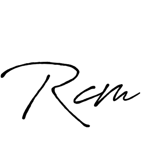 Make a beautiful signature design for name Rcm. With this signature (Antro_Vectra_Bolder) style, you can create a handwritten signature for free. Rcm signature style 7 images and pictures png