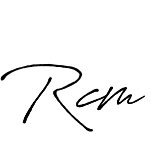 Design your own signature with our free online signature maker. With this signature software, you can create a handwritten (Antro_Vectra_Bolder) signature for name Rcm. Rcm signature style 7 images and pictures png