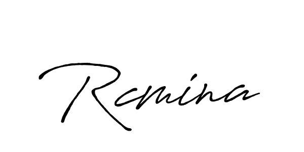 Make a beautiful signature design for name Rcmina. With this signature (Antro_Vectra_Bolder) style, you can create a handwritten signature for free. Rcmina signature style 7 images and pictures png