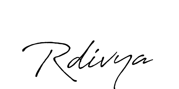 Rdivya stylish signature style. Best Handwritten Sign (Antro_Vectra_Bolder) for my name. Handwritten Signature Collection Ideas for my name Rdivya. Rdivya signature style 7 images and pictures png