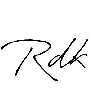 Design your own signature with our free online signature maker. With this signature software, you can create a handwritten (Antro_Vectra_Bolder) signature for name Rdk. Rdk signature style 7 images and pictures png