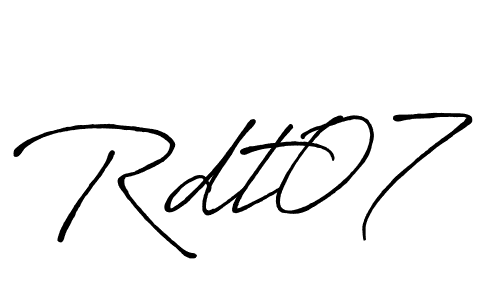 Use a signature maker to create a handwritten signature online. With this signature software, you can design (Antro_Vectra_Bolder) your own signature for name Rdt07. Rdt07 signature style 7 images and pictures png