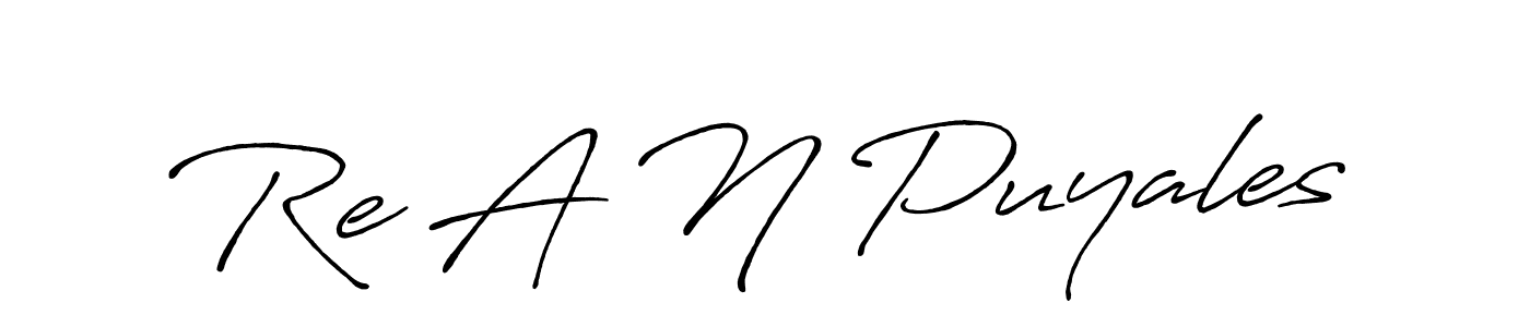 Design your own signature with our free online signature maker. With this signature software, you can create a handwritten (Antro_Vectra_Bolder) signature for name Re A N Puyales. Re A N Puyales signature style 7 images and pictures png