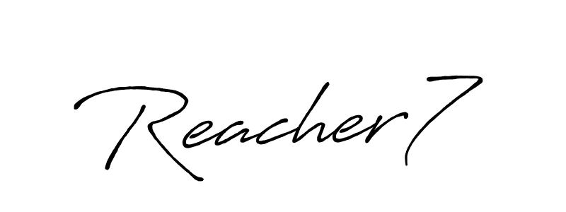 How to make Reacher7 signature? Antro_Vectra_Bolder is a professional autograph style. Create handwritten signature for Reacher7 name. Reacher7 signature style 7 images and pictures png