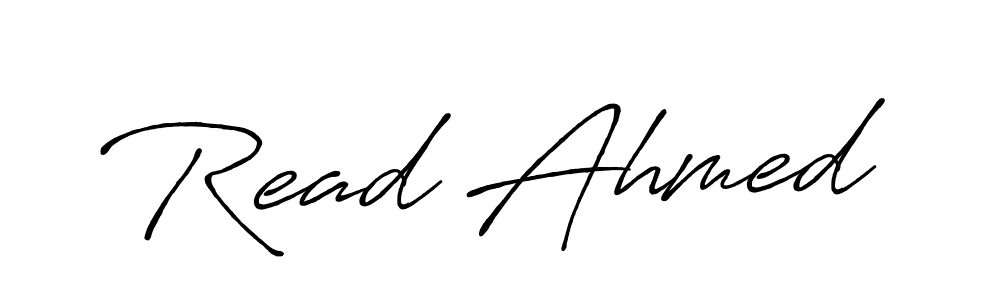 Make a beautiful signature design for name Read Ahmed. With this signature (Antro_Vectra_Bolder) style, you can create a handwritten signature for free. Read Ahmed signature style 7 images and pictures png